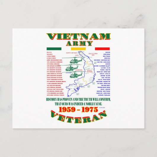 VIETNAM KRIEG. AMERICAN ARMY VETERAN POSTKARTE (Vorderseite)