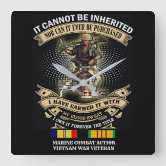 VIETNAM-KRIEG-KOPF QUADRATISCHE WANDUHR