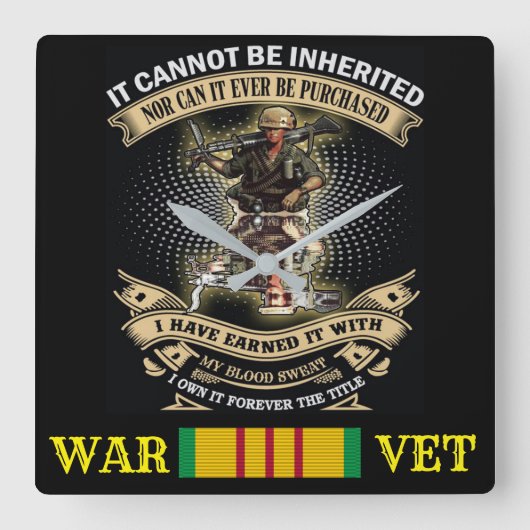 VIETNAM-KRIEG QUADRATISCHE WANDUHR (Vorderseite)