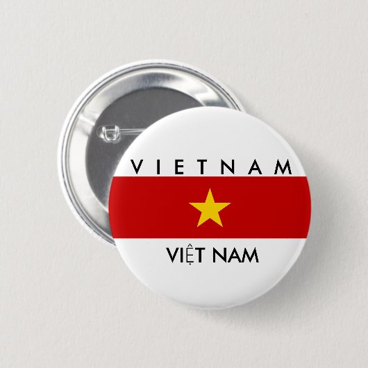 Vietnam-Landesflaggenamen-Textsymbol Button (Vorne & Hinten)