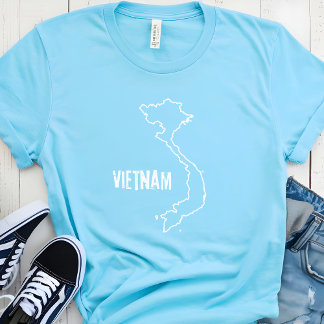 Vietnam Landkarte vietnamesische Grenzlinie Form T-Shirt
