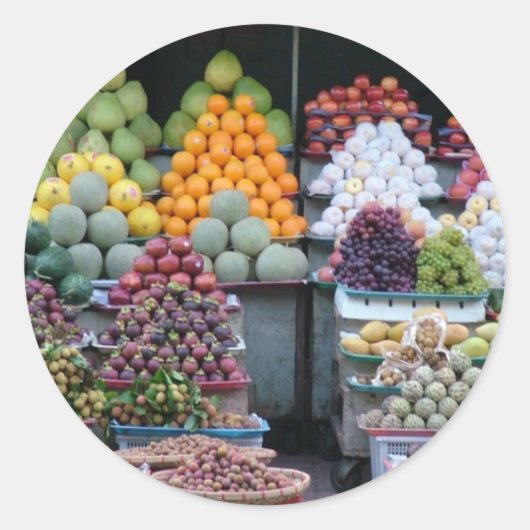 Vietnam-Markt Runder Aufkleber (Vorderseite)