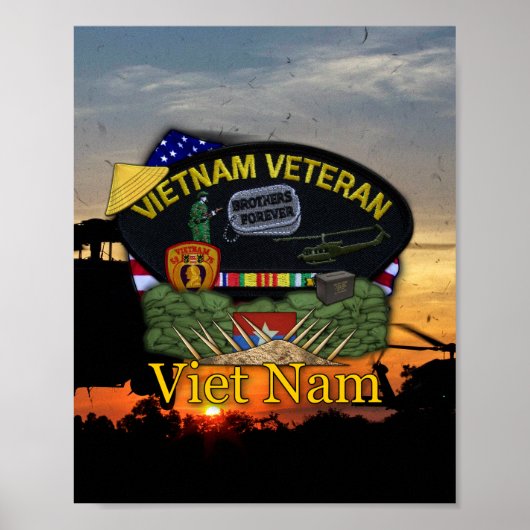 Vietnam Nam War Veterans Vets Patch drucken Poster (Vorne)