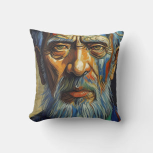 Vietnam Old Man Portrait Painting Kissen