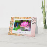 Vietnam Pink Lotus Blume Blumenmuster auf Karte