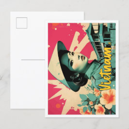 Vietnam Pop Art Travel Illustration Postkarte