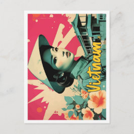 Vietnam Pop Art Travel Illustration Postkarte