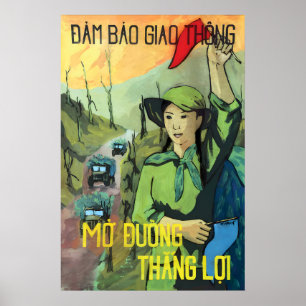 Vietnam Propagandaposter Verkehr sicherstellen. De Poster