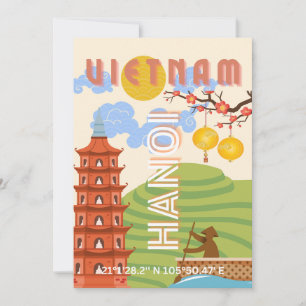 Vietnam Reisekunst Feiertagskarte