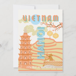 Vietnam Reisekunst Feiertagskarte