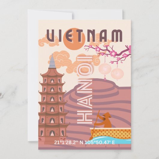 Vietnam Reisekunst Feiertagskarte (Vorderseite)