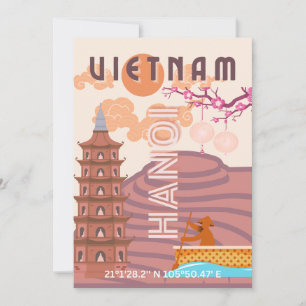 Vietnam Reisekunst Feiertagskarte