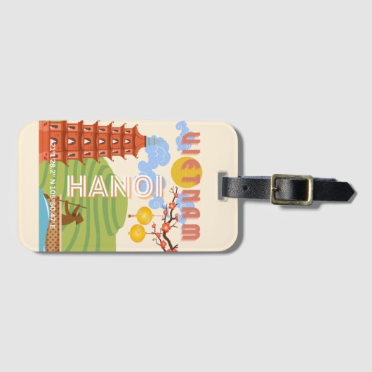 Vietnam Reisekunst Gepäckanhänger (Vorderseite (Horizontal))