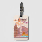 Vietnam Reisekunst Gepäckanhänger (Vorderseite Vertikal)