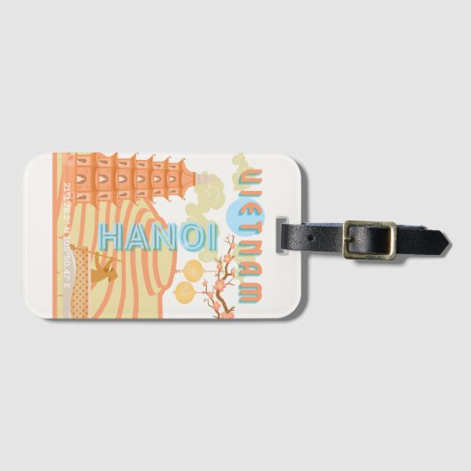 Vietnam Reisekunst Gepäckanhänger (Vorderseite (Horizontal))