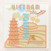 Vietnam Reisekunst Glasuntersetzer (Vorderseite)