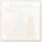 Vietnam Reisekunst Glasuntersetzer (Rückseite)