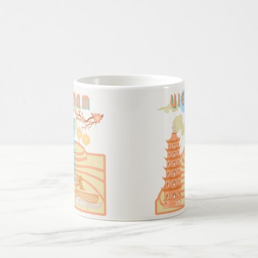 Vietnam Reisekunst Kaffeetasse (Mittel)
