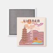 Vietnam Reisekunst Magnet (Vorderseite/Rückseite)