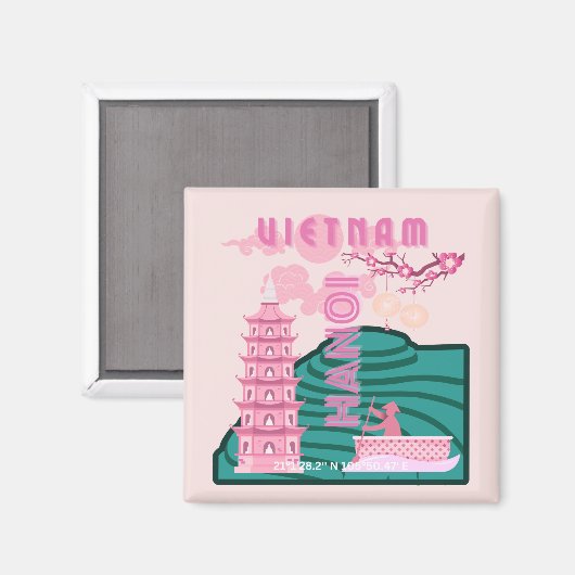Vietnam Reisekunst Magnet (Vorderseite/Rückseite)