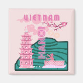 Vietnam Reisekunst Magnet (Vorne)