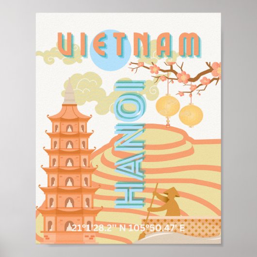 Vietnam Reisekunst Poster (Vorne)