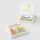 Vietnam Reisekunst Steinuntersetzer (Seitenansicht)