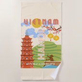 Vietnam Reisekunst Strandtuch (Vorderseite)
