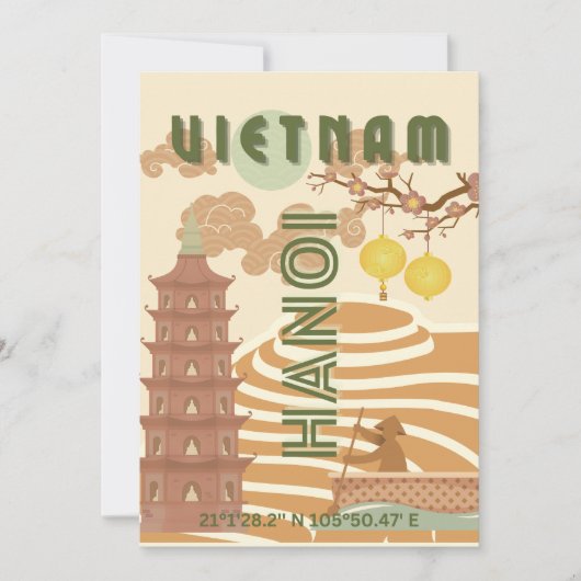 Vietnam Reisekunst, Vintag Feiertagskarte (Vorderseite)