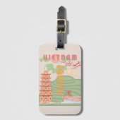 Vietnam Reisekunst, Vintag Gepäckanhänger (Vorderseite Vertikal)