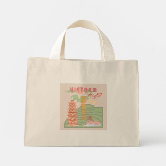 Vietnam Reisekunst, Vintag Mini Stoffbeutel (Rückseite)