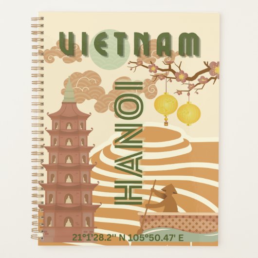 Vietnam Reisekunst, Vintag Planer (Vorderseite)