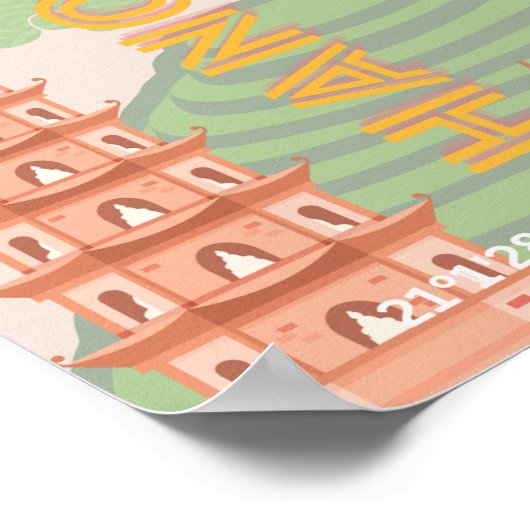 Vietnam Reisekunst, Vintag Poster (Ecke)