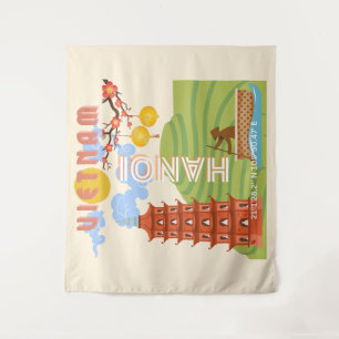 Vietnam Reisekunst Wandteppich