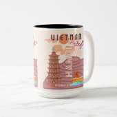 Vietnam Reisekunst Zweifarbige Tasse (VorderseiteRechts)