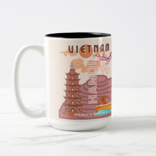 Vietnam Reisekunst Zweifarbige Tasse