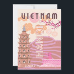Vietnam Reisen Kunst, Retro Feiertagskarte<br><div class="desc">Ein wunderschönes Reisekunstdesign,  das die verschiedenen Landschaften Vietnams in einem Retro-ästhetischen Stil erfasst. Es ist eine perfekte Ergänzung zu jedem Ort und würde eine großartige Ergänzung Ihres Lebens,  vor allem,  wenn Sie eine Vintage Ästhetik mögen.</div>