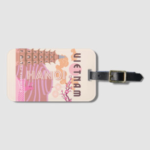 Vietnam Reisen Kunst, Retro Gepäckanhänger