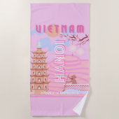 Vietnam Reisen Kunst, Rosa Strandtuch (Vorderseite)