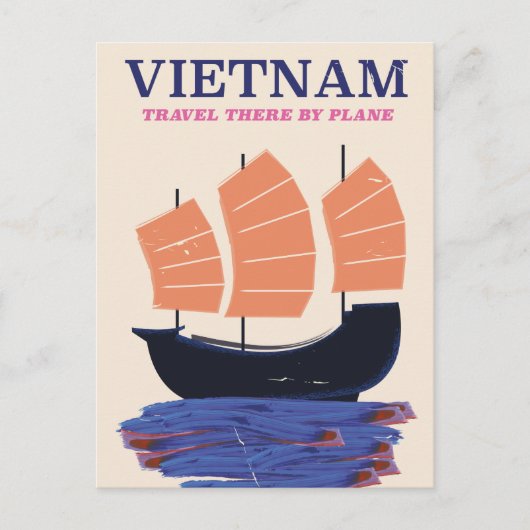 Vietnam Reiseplakat Ankündigungspostkarte (Vorderseite)