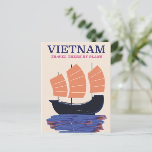 Vietnam Reiseplakat Ankündigungspostkarte (Stehend Vorderseite)