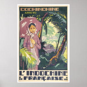 Vietnam Reiseplakat Cochin-China Druck Ho Chi Poster