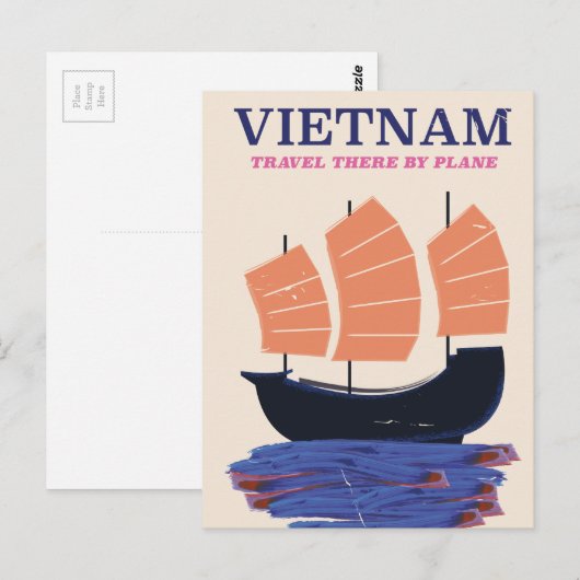 Vietnam Reiseplakat Postkarte (Vorne/Hinten)