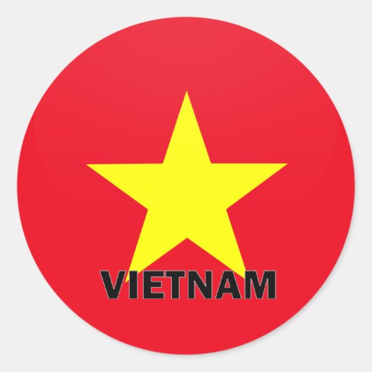 Vietnam Roundel Qualitätsflagge Runder Aufkleber (Vorderseite)