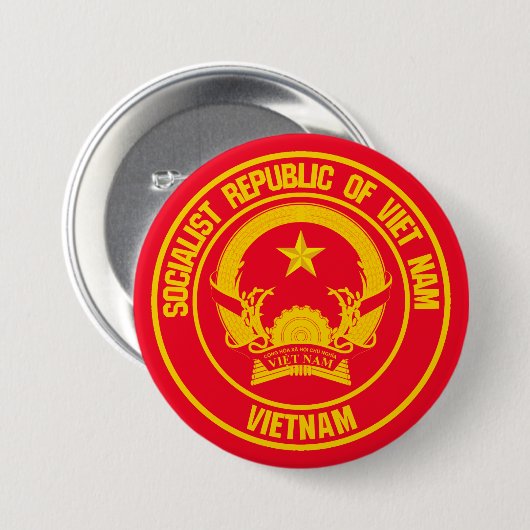 Vietnam-Runde Button (Vorne & Hinten)