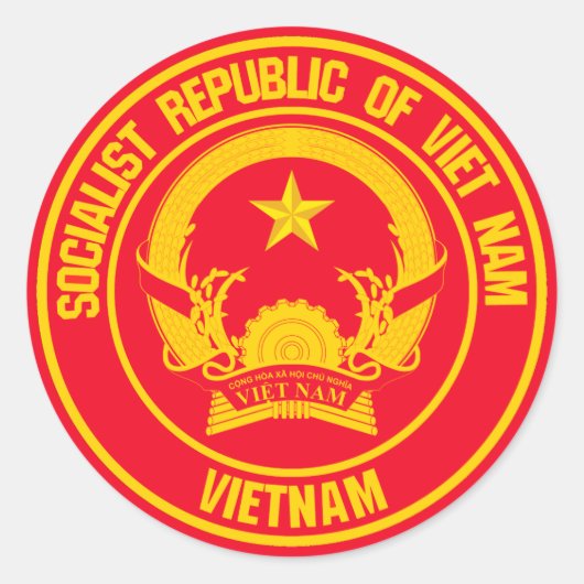 Vietnam-Runde Runder Aufkleber (Vorderseite)