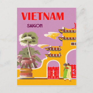Vietnam, Saigon City, Vintage Postkarte