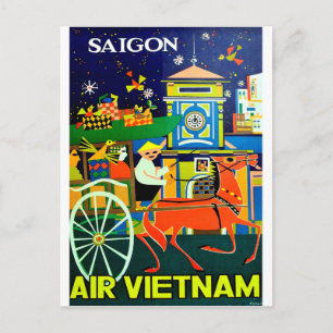 Vietnam, Saigon, Ho chi Minh, Stadt, Vintage Postkarte