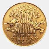 Vietnam-Service-Medaille Runder Aufkleber (Vorderseite)