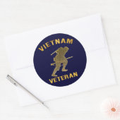 VIETNAM SOLDIER IN GOLD Geschenke Runder Aufkleber (Umschlag)